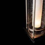 Hubbardton Forge Banded Outdoor Post Light, 1-Light, Coastal Bronze, Opal and Seeded Glass, 22.25"H (OPEN BOX 345897-SKT-75-ZS0684) 