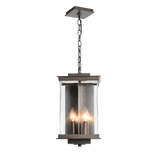 Hubbardton Forge Kingston Outdoor Lantern, Oil-Rubbed Bronze, Translucent Vintage Platinum Accent, Clear Glass, 9.6"W (OPEN BOX 356840-SKT-14-81-ZM0703) 