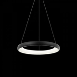Matteo Lighting Maverick Chandelier, 1-Light, LED, Matte Black, White Acrylic Shade, 24"W (C32724MB 3060PM2) 