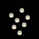 Matteo Lighting Misty Chandelier, 7-Light, Matte Black, Bubble Glass Shade, 22.88"H (C33107MB 3060PMA) 