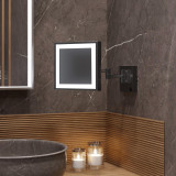 Electric Mirror Elixir Lighted Makeup Mirror, Integrated LED, Clear, Matte Black, 8"H x 8"W  (MM-ELX-WM-BK05 YUU6011X4M) 