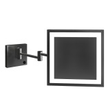 Electric Mirror Elixir Lighted Makeup Mirror, Integrated LED, Clear, Matte Black, 8"H x 8"W  (MM-ELX-WM-BK05 YUU6011X4M) 