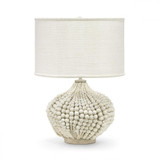 Palecek Point Dume Table Lamp, 1-Light, Cream, Natural, Cream Burlap Drum Shade, 30.5"H (2593-86 3706TN3M) 