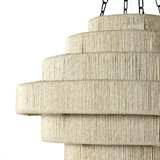 Palecek Everly Outdoor Pendant, 3-Light, Large, Natural, Matte Black, 31"W (2146-79 3706TP3N) 