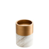 Eichholtz Sierra Candle Holder, Set of 3, White Marble, Brushed Brass, 4.72"W (112090 YV0J03YR56) 