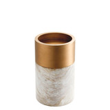Eichholtz Sierra Candle Holder, Set of 3, White Marble, Brushed Brass, 4.72"W (112090 YV0J03YR56) 