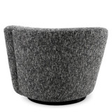 Eichholtz Colin Swivel Chair, Right, Cambon Black, Black Base, 35.43"W (A115435 YV0J041VR0) 