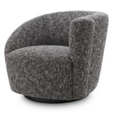 Eichholtz Colin Swivel Chair, Right, Cambon Black, Black Base, 35.43"W (A115435 YV0J041VR0) 