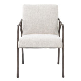 Eichholtz Antico Dining Chair, Loki Natural Fabric, Bronze Frame, 32.68"H (A114230 YV0J03YX0W) 