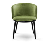 Eichholtz Filmore Dining Chair, Set of 2, Cameron Light Green Fabric, Black Legs, 29.13"H (A111996 YV0J03YXY3) 