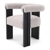 Eichholtz Percy Dining Chair, Boucle Gray Fabric, Black Frame, 28.35"H (A116408 YV0J03YXYM) 