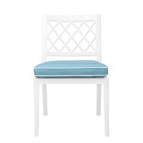 Eichholtz Paladium Outdoor Dining Chair, Mineral Blue, White Frame, 20.87"W (112847 YV0J041RRL) 