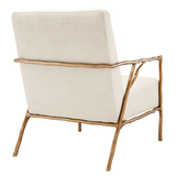Eichholtz Antico Armchair, Panama Natural Fabric, Gold, 32.28"H (A113414 YV0J03YT3U) 