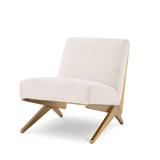 Eichholtz Fico Armchair, Boucle Cream Fabric, Brushed Brass Frame, 29.13"H (A114715 YV0J03YU0Y) 