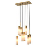 Eichholtz Eos Cascade Pendant, 8-Light, Antique Brass, Alabaster Glass, 24.41"W (115846UL YV0J03YU3A) 