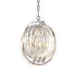 Eichholtz Marco Polo Pendant, 1-Light, Small, Clear Acrylic, Nickel, 13.78"W (109840UL YV0J03YU3U) 