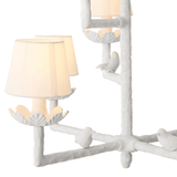 Eichholtz Nature Chandelier, 7-Light, Matte White, White Shades, 30.31"W (113837UL YV0J03YV0A) 