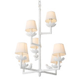 Eichholtz Nature Chandelier, 7-Light, Matte White, White Shades, 30.31"W (113837UL YV0J03YV0A) 