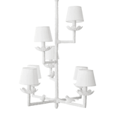 Eichholtz Nature Chandelier, 7-Light, Matte White, White Shades, 30.31"W (113837UL YV0J03YV0A) 