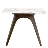 Eichholtz Borre Side Table, White Marble, Mocha, 20.08"H (114513 YV0J041UPK) 