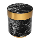 Eichholtz Caron Side Table, Black, Brushed Brass, 20.87"H (112250 YV0J041UPT) 