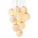 Eichholtz Sphinx Cascade Pendant, 13-Light, Antique Brass, Alabaster Shade, 26.47"W (117368UL YV0J03YV0P) 