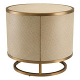 Eichholtz Napa Valley Side Table, Tan, Brushed Brass, 19.88"H (114779 YV0J041UR3) 