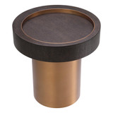 Eichholtz Otus Side Table, Round, Mocha, Brushed Brass, 19.88"H (117401 YV0J041URD) 