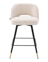 Eichholtz Cliff Counter Stool, Set of 2, Boucle Cream Fabric, 36.42"H (A114649 YV0J03YW18) 