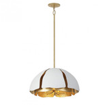 Savoy House Brewster Pendant, 5-Light, Cavalier Gold with Royal White, 14.5"H (7-1399-5-14 ALWKH) 