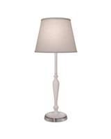 Stiffel Buffet Lamp, 1-Light, Gloss White, Satin Nickel, Cream Aberdeen Fabric Shade, 28"H (BL-2111-A871-GWH YV0J07RRDH) 