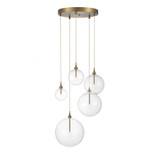 Savoy House Pendant Pendant, 5-Light, Natural Brass, Glass Shade, 28"W (M10099NB ALRNQ) 