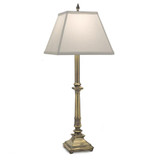 Stiffel Buffet Lamp, 1-Light, Burnished Brass, Oyster Silksheen Fabric Shade, 30"H (BL-6682-6683-BB YV0J07RRDP) 