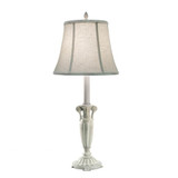 Stiffel Buffet Lamp, 1-Light, Distressed White, Cream Aberdeen Fabric Shade, 30"H (BL-A924-DW YV0J07RRE4) 
