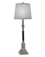 Stiffel Buffet Lamp, 1-Light, Antique Nickel, Matte Black, Global White Fabric Shade, 33"H (BL-A968-K7103-AN YV0J07RRE7) 