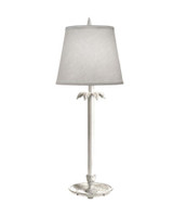 Stiffel Buffet Lamp, 1-Light, Distressed White, Cream Aberdeen Fabric Shade, 27"H (BL-K672-C131-DWH YV0J07RREL) 