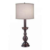 Stiffel Buffet Lamp, 1-Light, Oxidized Bronze, Cream Aberdeen Fabric Shade, 28"H (BL-N2496-N2497-OB YV0J07RREP) 