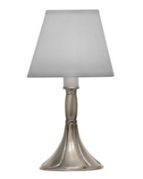Stiffel Candlestick Lamp, 1-Light, Antique Nickel, White Butcher Linen Fabric Shade, 9.5"H (CL-C431-AN YV0J07RRF8) 