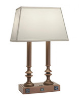 Stiffel Desk Lamp, 2-Light, Oxidized Bronze, Off-White Butcher Linen Fabric Shade, 23"H (DL-K335-AC7566-OB YV0J07RRFL) 