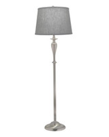 Stiffel Floor Lamp, 1-Light, Satin Nickel, Geneva Linen Ash Fabric Shade, 64"H (FL-1320-A976C-SN YV0J07RTC5) 