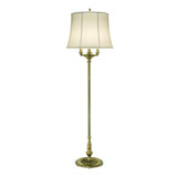 Stiffel Floor Lamp, 4-Light, Burnished Brass, Off-White Silk Shantung Fabric Shade, 61"H (FL-A2034-A672-BB YV0J07RTD6) 