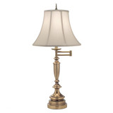 Stiffel Swing Arm Table Lamp, 1-Light, Antique Brass, Ivory Shadow Fabric Shade, "W (SWTL-K6059-A2014-AB YV0J07RTEA) 