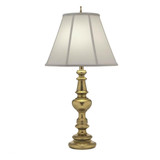 Stiffel Table Lamp, 1-Light, Burnished Brass, Off-White Silk Shantung Fabric Shade, 33"H (TL-6132-K9138-BB YV0J07RTF1) 