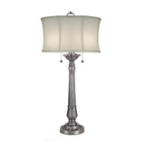 Stiffel Table Lamp, 1-Light, Pewter, Off-White Camelot Fabric Shade, 37"H (TL-6362-6719-PW YV0J07RUA7) 