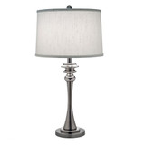 Stiffel Table Lamp, 1-Light, Antique Nickel, Polished Nickel, Global White Fabric Shade, 29"H (TL-6432-A630-AN YV0J07RUAA) 