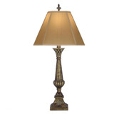 Stiffel Table Lamp, 1-Light, Amber Tortoise Shell, Tan Silk Shantung Fabric Shade, 35"H (TL-6717-ATS YV0J07RUCF) 