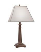 Stiffel Table Lamp, 1-Light, Oxidized Bronze, Off-White Silk Shantung Fabric Shade, 29"H (TL-AC2028-AC2026-OB YV0J07RV9H) 
