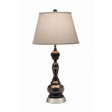 Stiffel Table Lamp, 1-Light, Satin Nickel, Oxidized Brass, Cream Aberdeen Fabric Shade, 30"H (TL-K78-C436-OB YV0J07RVA6) 