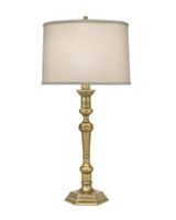 Stiffel Table Lamp, 1-Light, Artisan Brass, Ivory Shadow Fabric Shade, 32"H (TL-N3040-N3042-ABR YV0J07RVA9) 