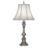 Stiffel Table Lamp, 1-Light, Antique Nickel, Off-White Silk Shantung Fabric Shade, 33"H (TL-N6086-K9079-AN YV0J07RVAJ) 